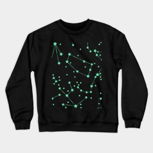 Aqua Star Constellation Pattern Crewneck Sweatshirt